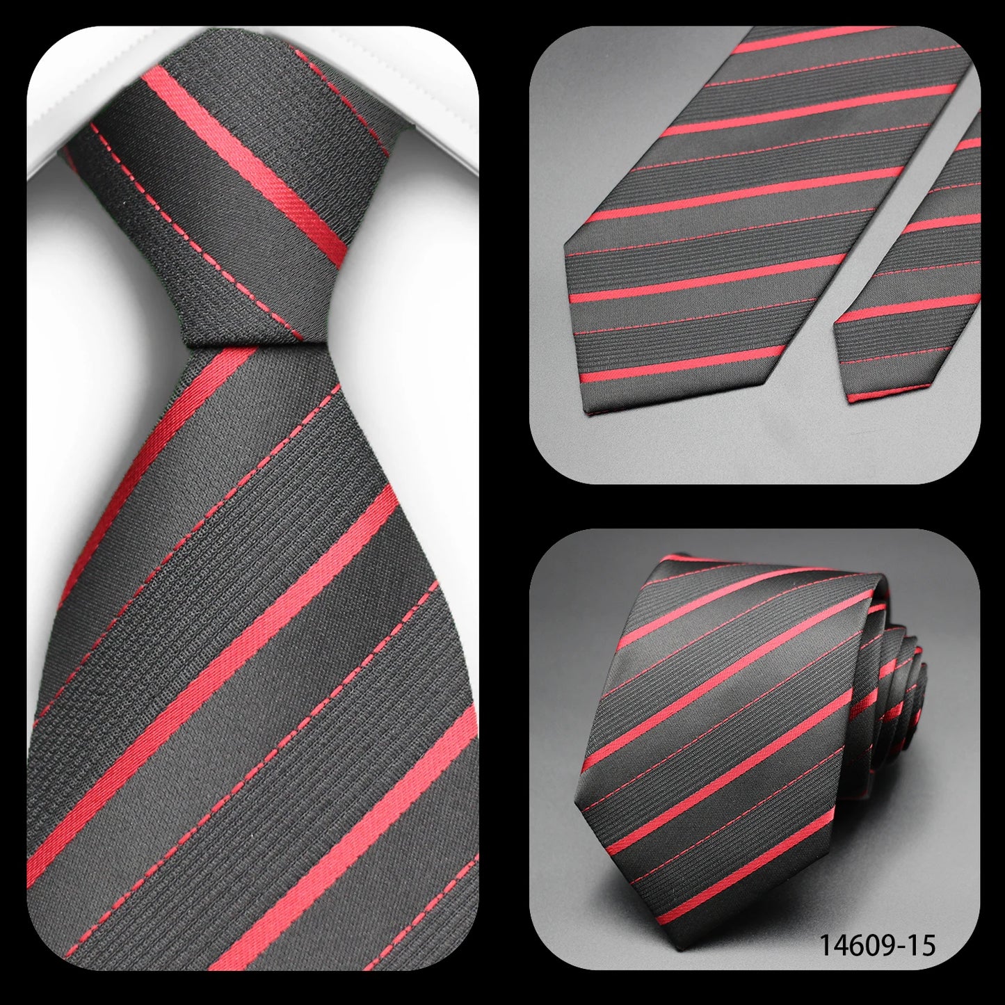 Tie Gravatas Fashion Wholesale Woven Striped Necktie Wedding Accessories Blue Man Fit Group Party Office Neck Ties