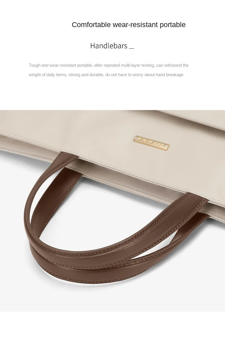 GOLF Women's Handbag Elegant Briefcase Tote Woman Business Leather Handle Nylon Lightweight 15 inch Shoulder Bag Multi Pockets
