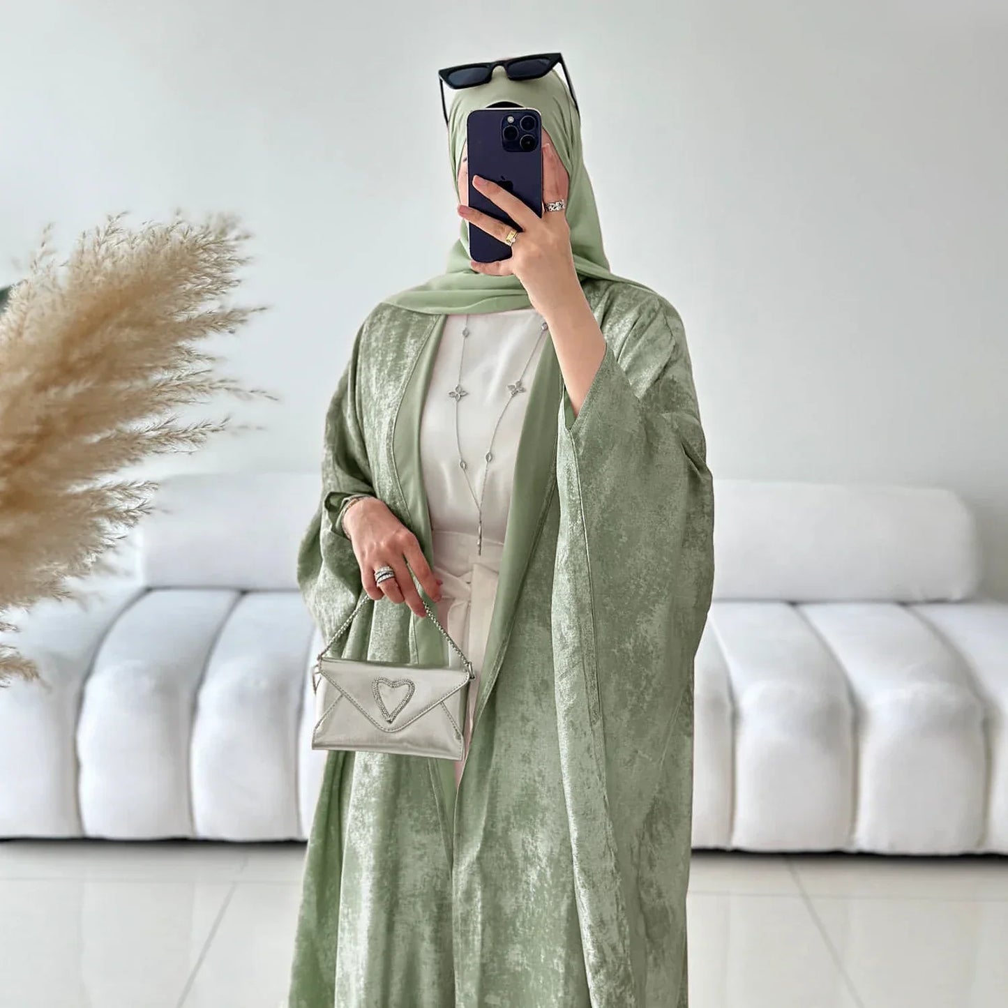 2025 Fashion Elegant Dubai Turkish Abaya Muslim's Women Inner Under Dress Abayas Open Front Cardigan