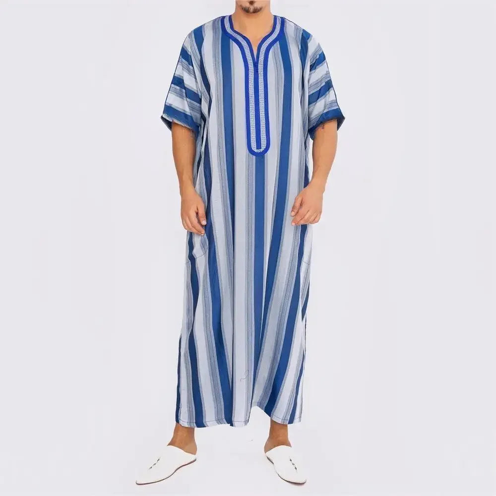 2026 Men's Muslim Thobe Middle East Jubba Thobe Long Sleeves Islamic Robe Men Muslim Dress Saudi Arabic Hooded Thobe Abaya Male