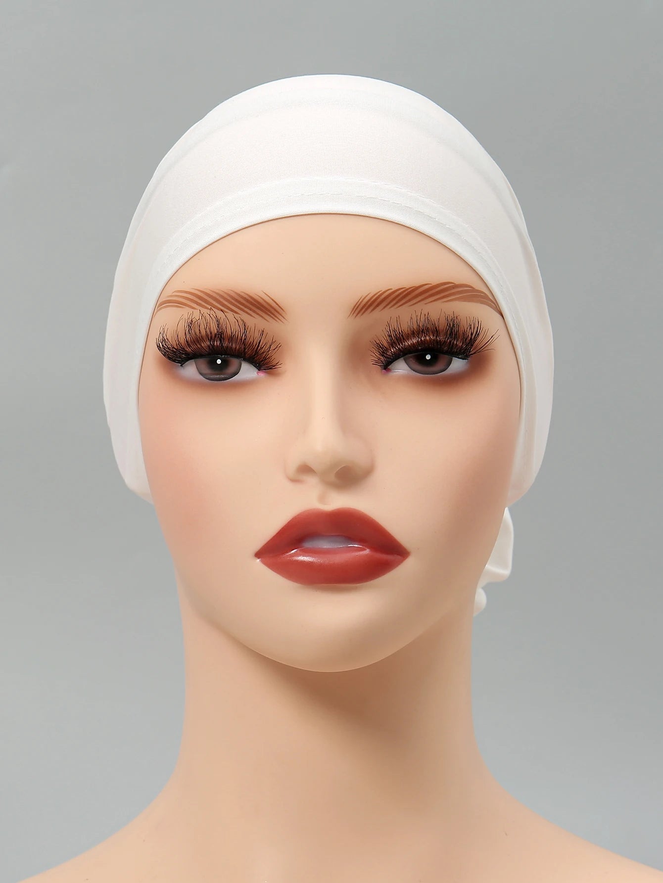 Muslim Hijabs for Women Thin Modal Bottom Hat Scarf  Solid Color Turban with Lace Panhua Islam Head Wrapping Tie Back Headband