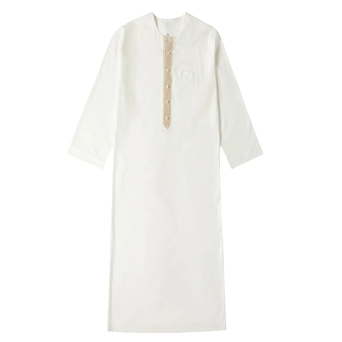 Thobes for Man Muslim Dress Islam Clothing Saudi Arabic Robe Jubba Thobe Eid Djellaba Long Sleeve Embroidery Daffah Dishdasha