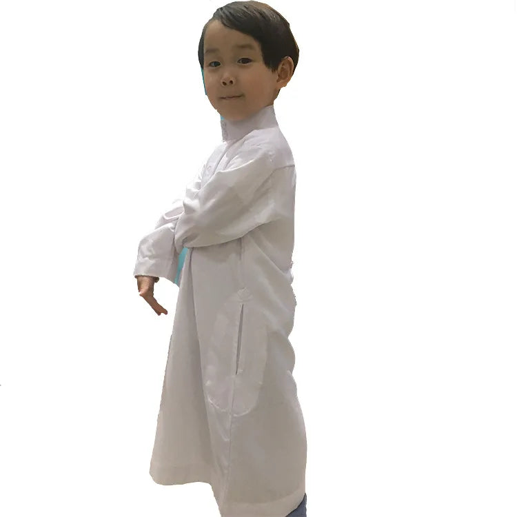 one cap for free Plain Thobe for Children (suit 95cm~155cm tall ) Jubba Soft Thawb Islamic Clothing Boy Robe