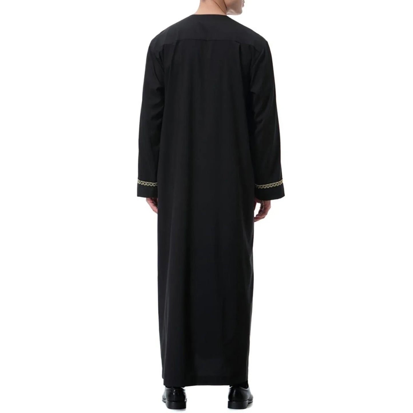 Traditional Muslim Clothing Men's Muslim Shirt robe embroidery Islamic Royalty Dubai Robe O-Neck Long Sleeve Retro Loose Abaya