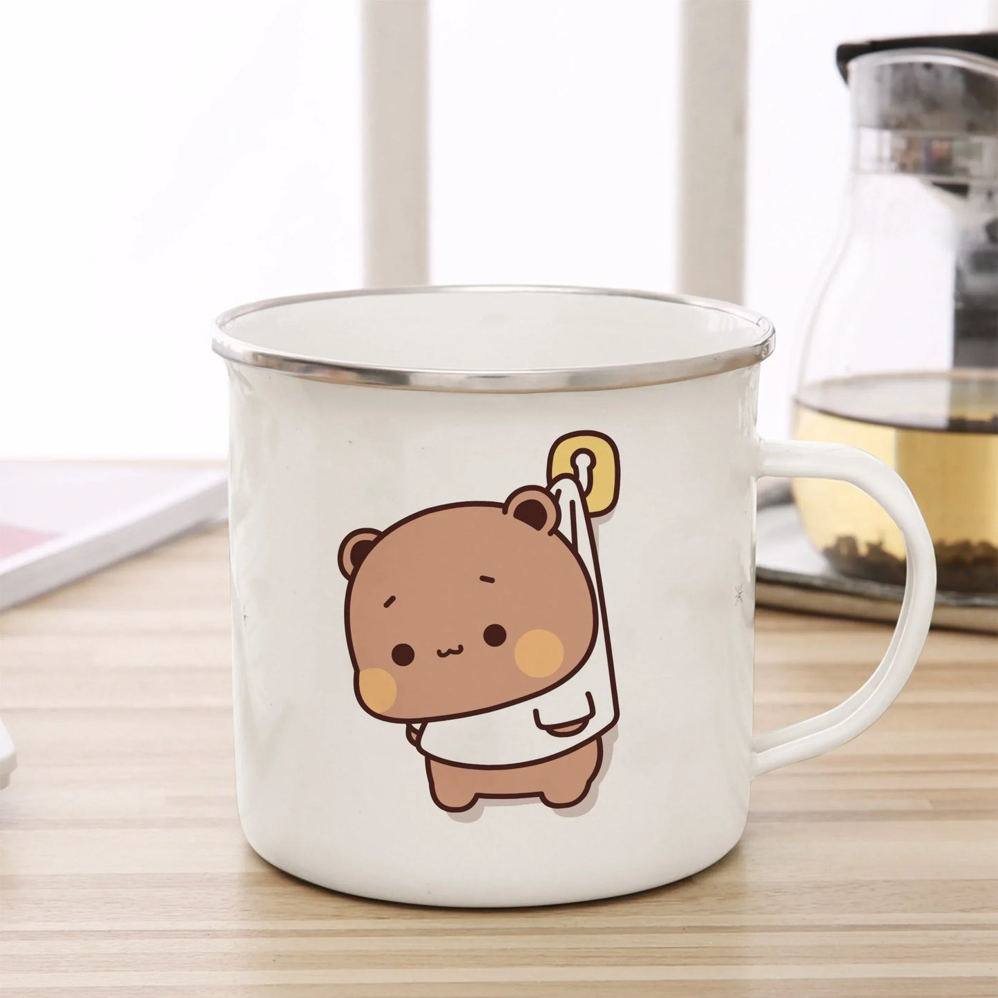 Funny Mugs Coffee Cups Cartoon Milk Mocha Bear Boob and Doodle Enamel Cup Mug Mug for Tea Drinkware Personalized Beer Travel Bar
