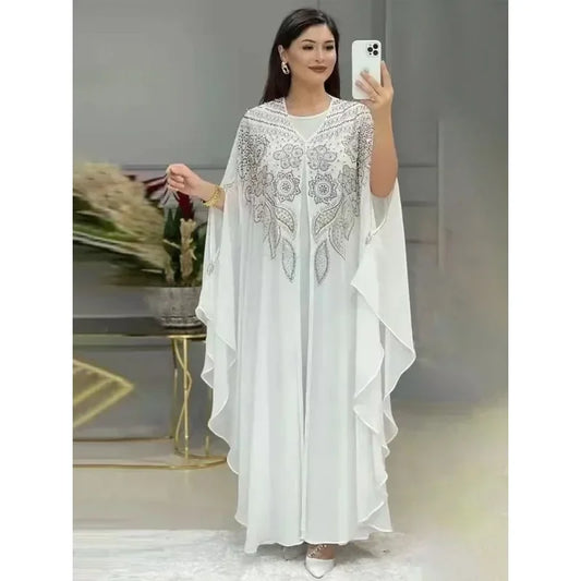 Abayas For Women Dubai Luxury 2025 Chiffon Boubou Muslim Fashion Dress Caftan Marocain Wedding Party Occasions Djellaba Femme