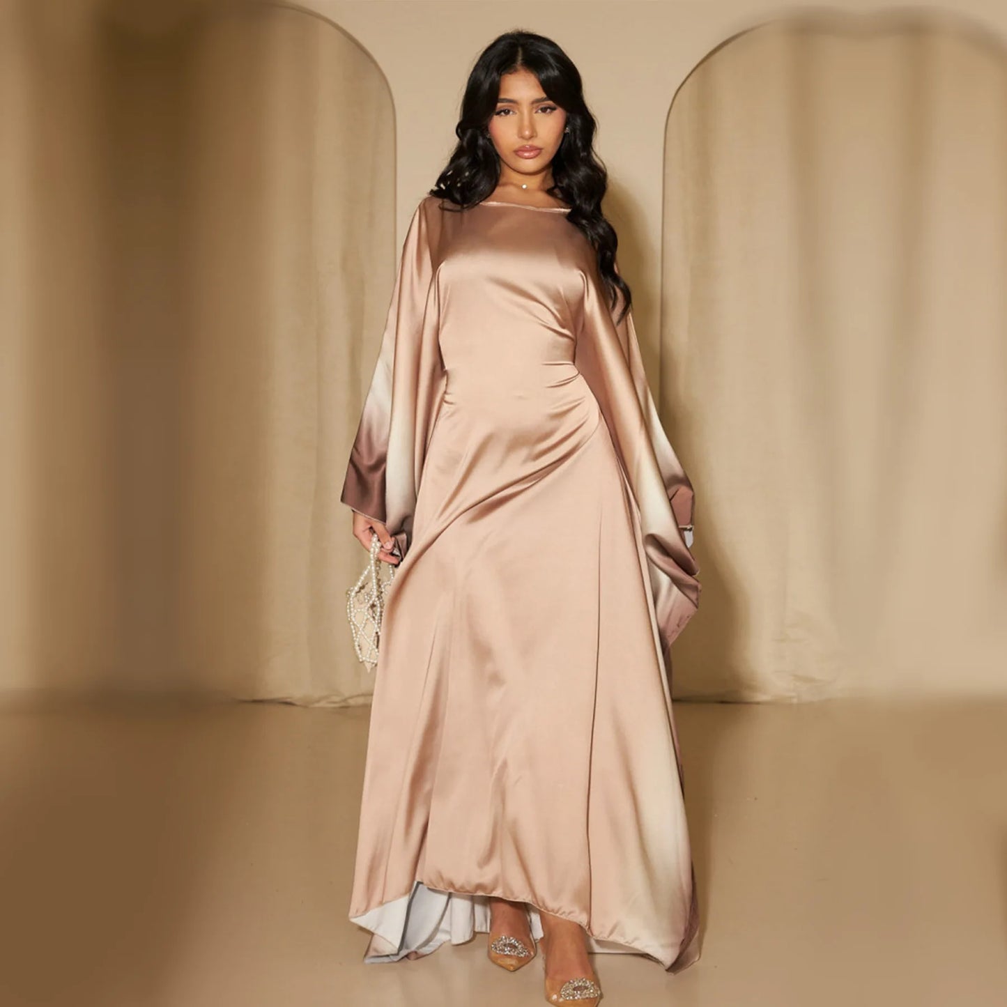 Eid Muslim Party Dress for Women Ramadan Bat Sleeve Abaya Long Dress Morocco Kaftan Vestidos Largos Dubai Robe Jalabiya 2024