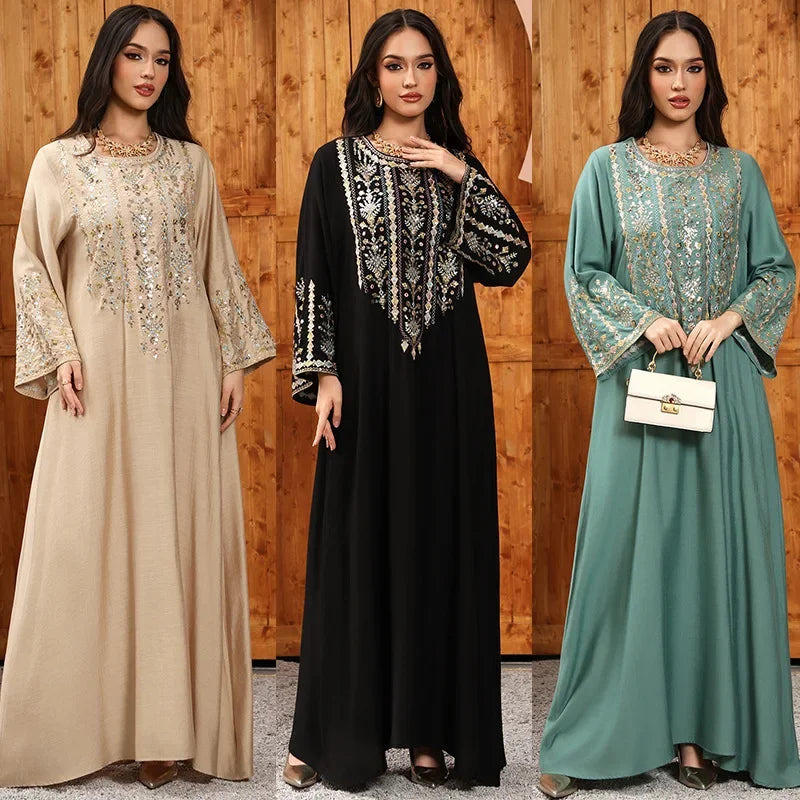 Women Jalabiya Dubai Dress Abaya Eid Ramadan Party Gorgeous Long Dresses Muslim Embroidery Vestidos Largos Robe Saudi Arab 2026