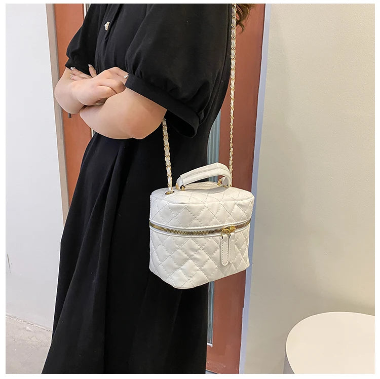 Trendy  Buet Handbag Women's Crossbody Bag Luxury Feel Small  Design Handbag Soft PU Leather Zipper Closure Casual