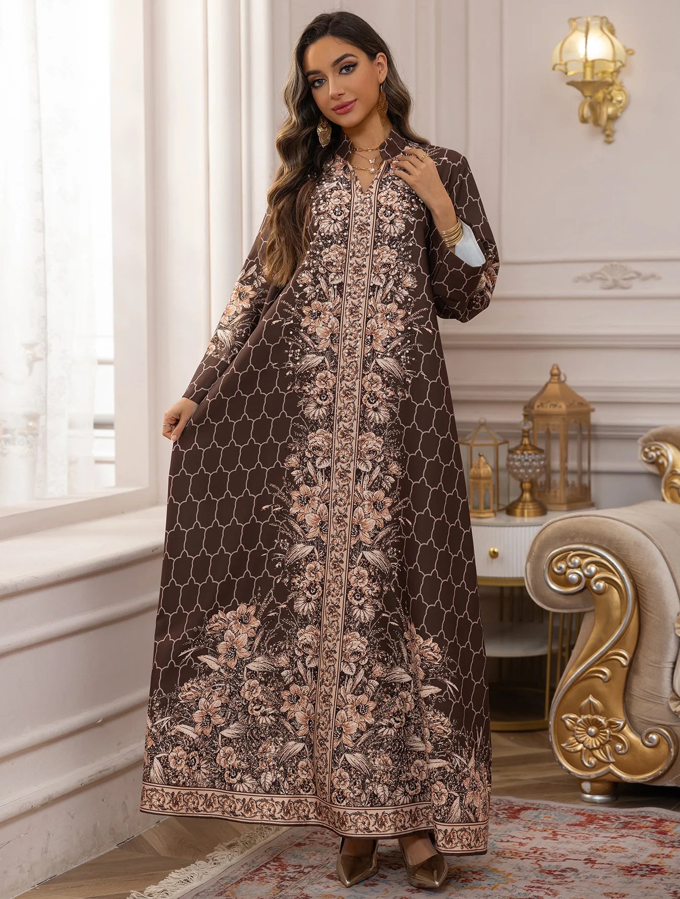 Muslim Dress Women Abaya Eid Diamond Party Dresses Arab Long Robe Print Abayas Dubai Morocco Kaftan Islam Jalabiya Vestidos 2026