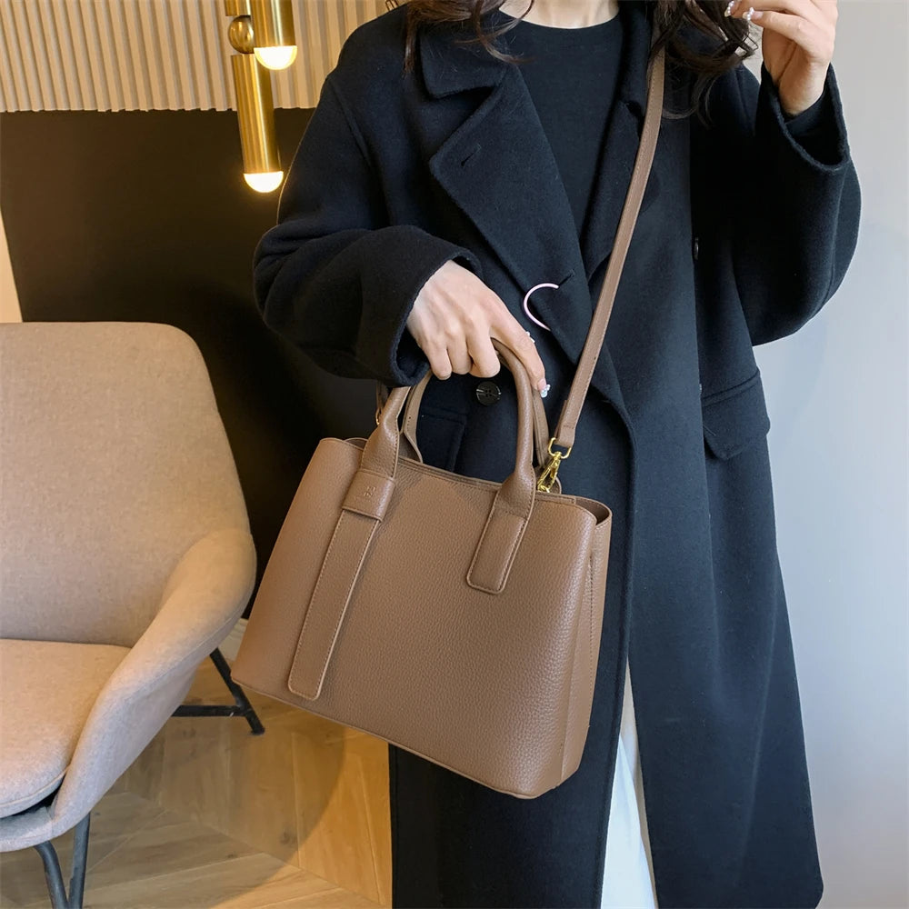 Business Handbags For Women 2022 Luxury Designer Handbag Pure Color Big Capacity Shoulder Crossbody Bags Branded Top-handle Tote