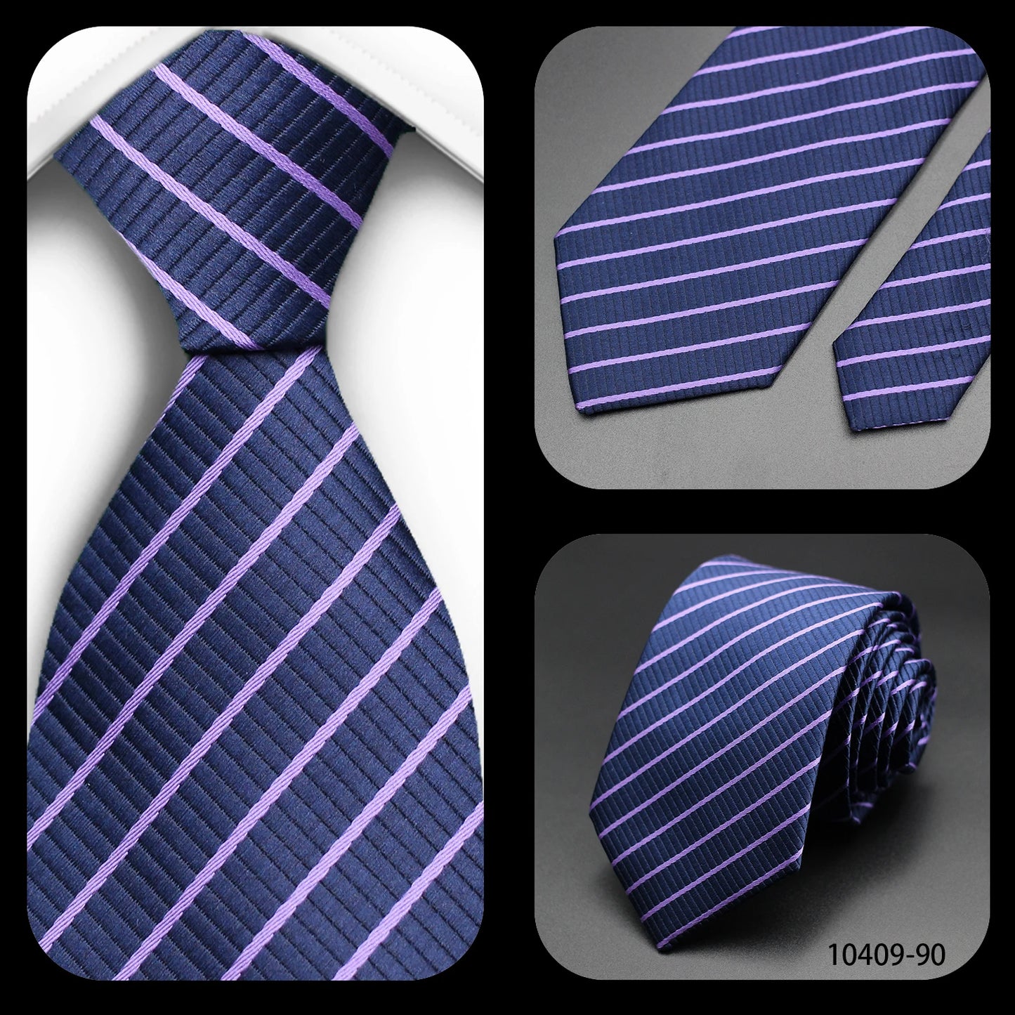 Tie Gravatas Fashion Wholesale Woven Striped Necktie Wedding Accessories Blue Man Fit Group Party Office Neck Ties