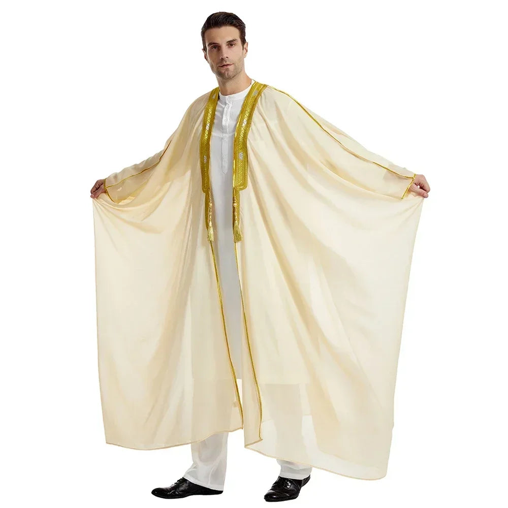 Men Kebaya Open Muslim Kimono Abaya Turkey Arabic Islam Djellaba Homme Robe Musulmane Hombre Ramadan Abayas for Prayer Clothes
