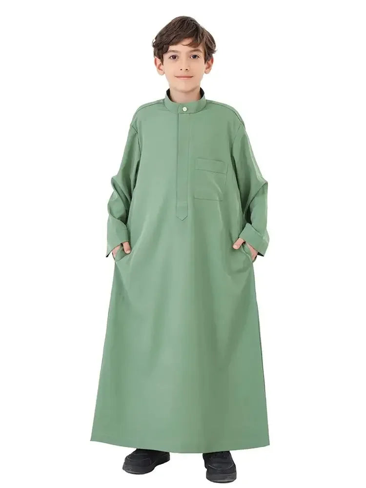 Muslim Kids Boys Jubba Thobe Robe Turkey Arabic Islam Dubai Abayas For Prayer Clothes Djellaba Robe Musulmane Hombre