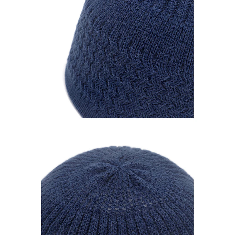 Winter Knitted Muslim Men Prayer Hats Unisex Cap Warm Islamic Ramadan Jewish Hat Men's Wrap Head Caps ﻿
