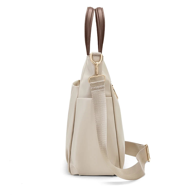 GOLF Women's Handbag Elegant Briefcase Tote Woman Business Leather Handle Nylon Lightweight 15 inch Shoulder Bag Multi Pockets