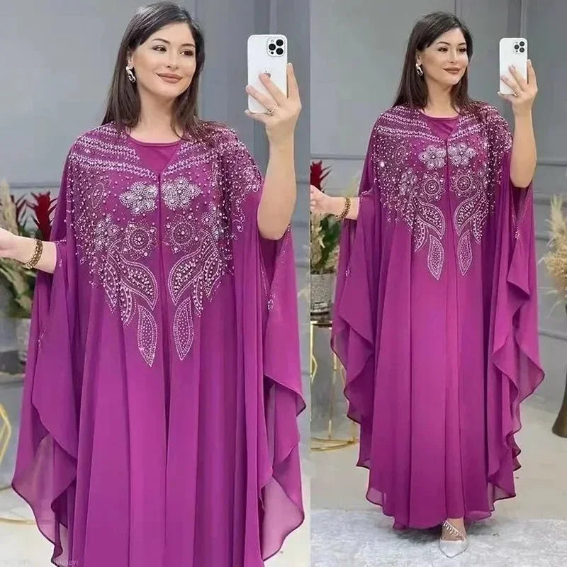 Abayas For Women Dubai Luxury 2025 Chiffon Boubou Muslim Fashion Dress Caftan Marocain Wedding Party Occasions Djellaba Femme