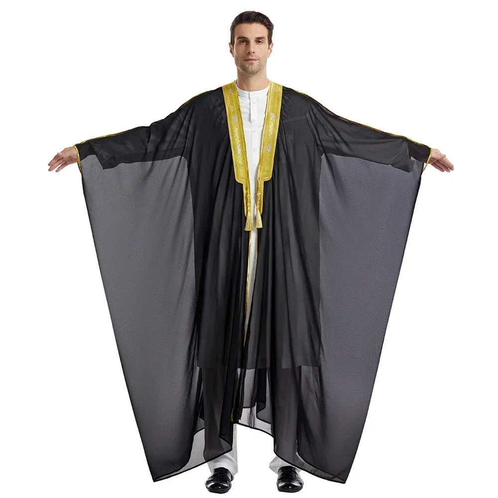 Men Kebaya Open Muslim Kimono Abaya Turkey Arabic Islam Djellaba Homme Robe Musulmane Hombre Ramadan Abayas for Prayer Clothes