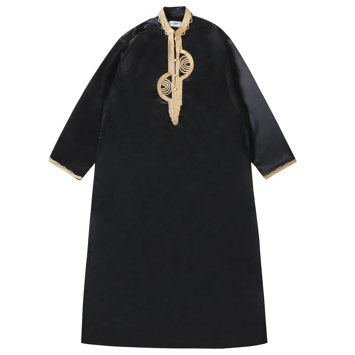 1pcs/lot man fashion embroidery muslim long robe man stand collar long sleeve jubba thobe
