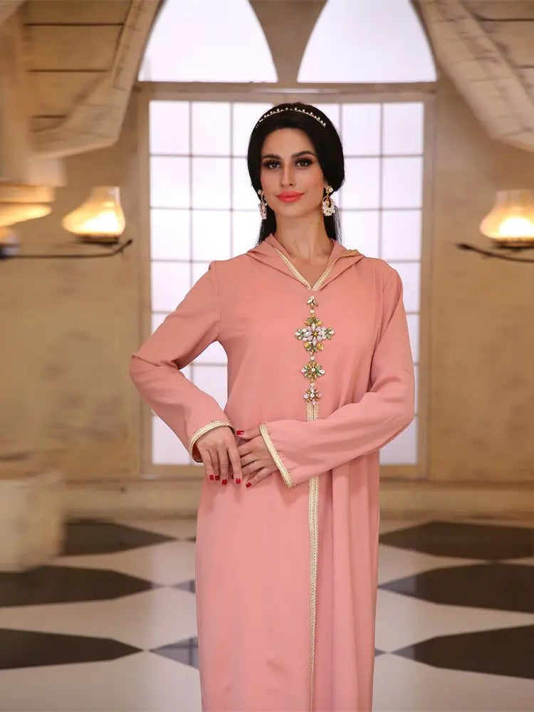 Ramadan Eid Pink Kebaya Abaya Dubai Turkey Islam Muslim Prayer Dress Abayas For Women Niqab Kaftan Robe Femme Musulmane Caftan