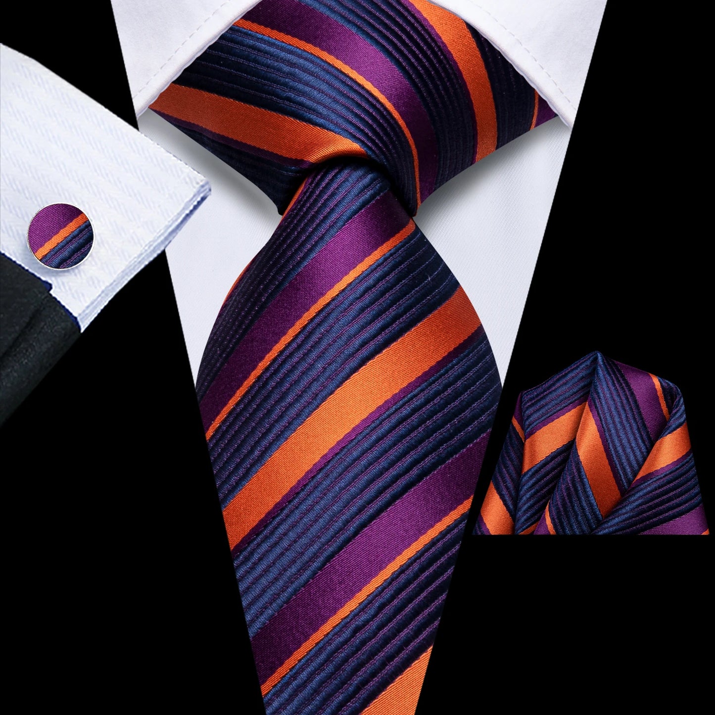 Hi-Tie Designer Grey Plaid Novelty Silk Wedding Tie For Men Handky Cufflink Gift Mens Necktie Fashion Business Party Dropshiping