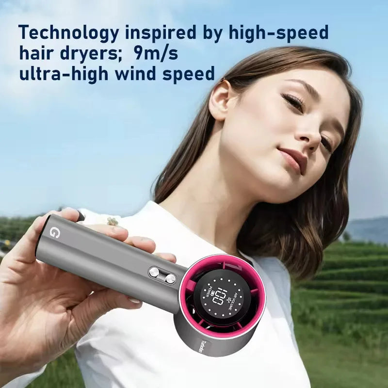 Mini Handheld Fan USB Charging 100-speed Turbo Electric fan Portable Outdoor Travel Camping Small Cooling Hand Fan ventilador