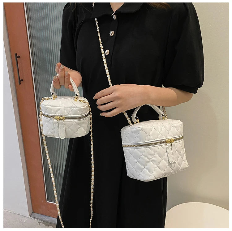 Trendy  Buet Handbag Women's Crossbody Bag Luxury Feel Small  Design Handbag Soft PU Leather Zipper Closure Casual