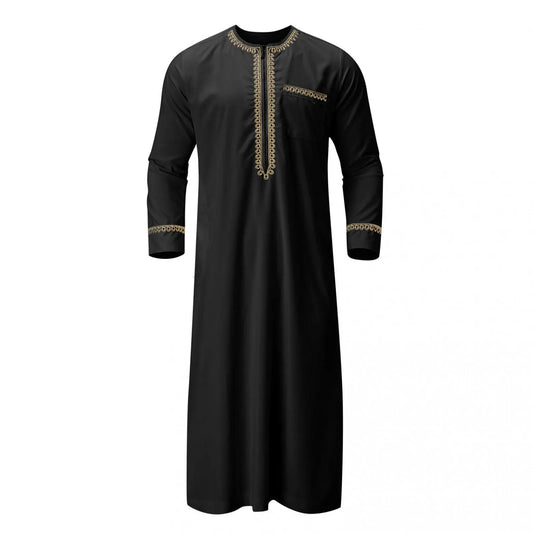 Men's Long Sleeve Kaftan Thobe Muslim Style for Men Casual Robe Kaftan for Men Muslim Pakistan Clothes Men Arabic Mens Thobes