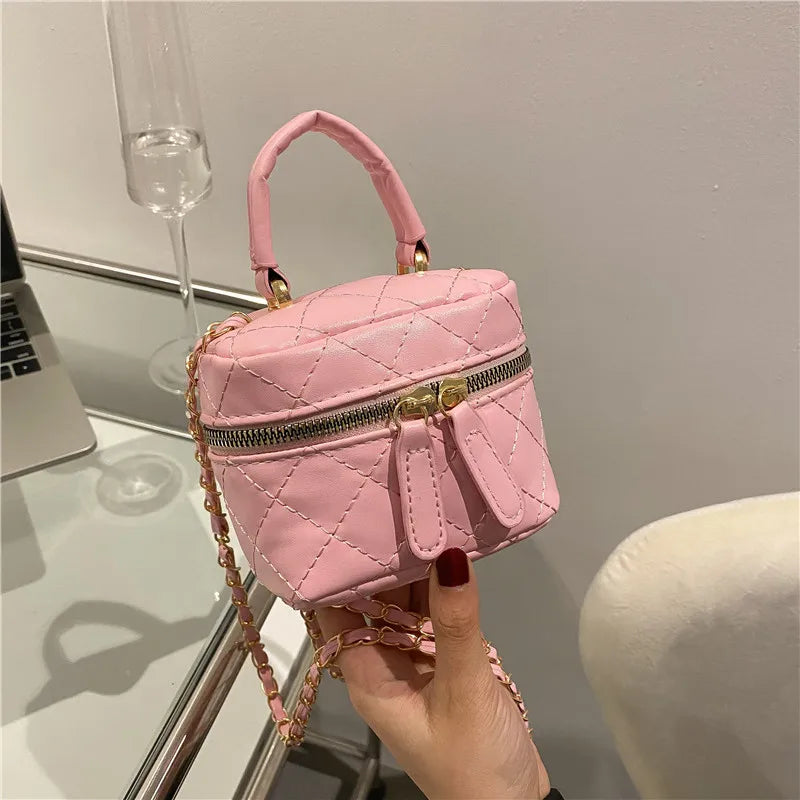 Trendy  Buet Handbag Women's Crossbody Bag Luxury Feel Small  Design Handbag Soft PU Leather Zipper Closure Casual