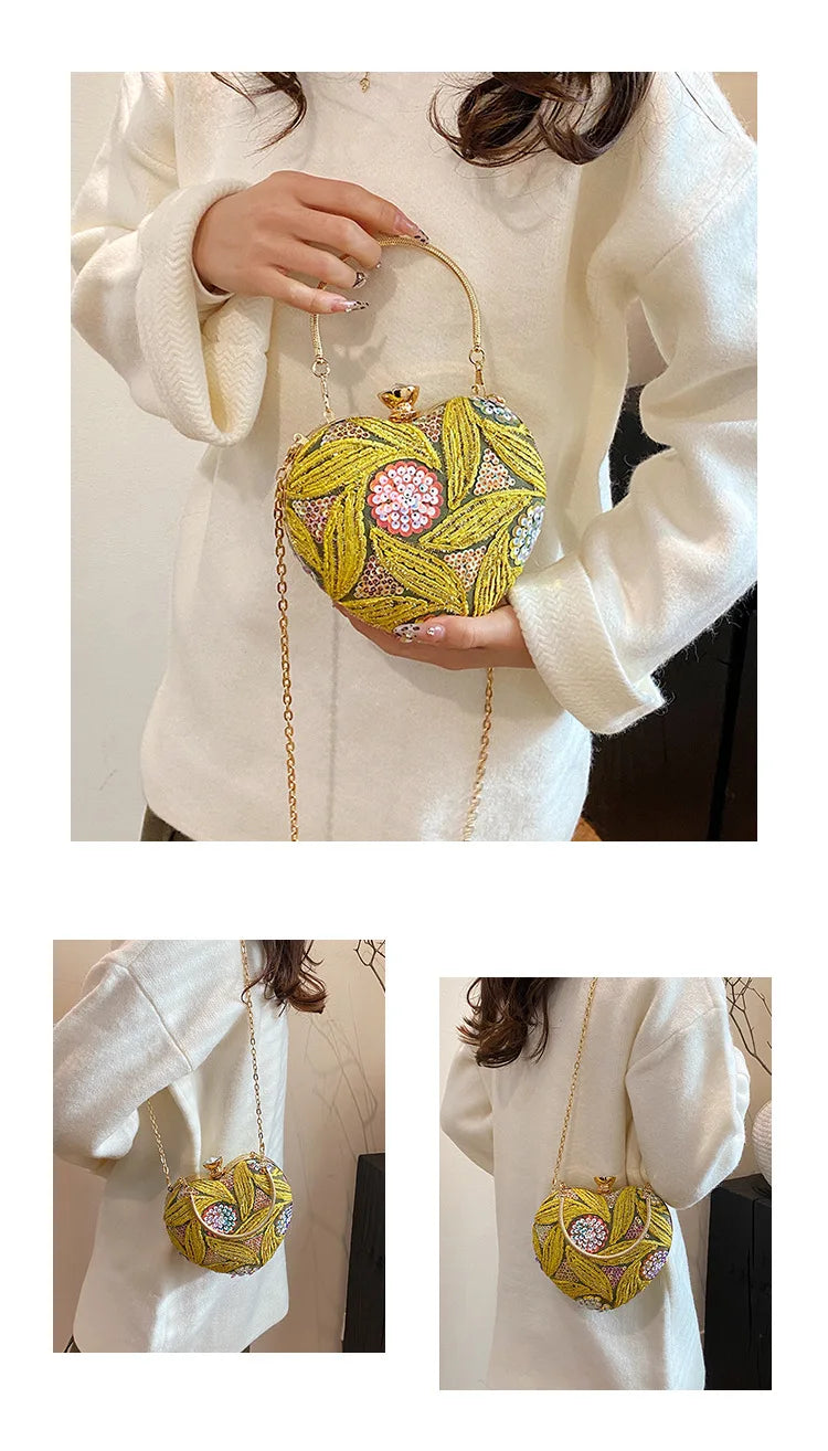 Women's Handbag2025New European and American fashion sequin shoulder baginsInternet Celebrity Retro Handheld Evening Bag