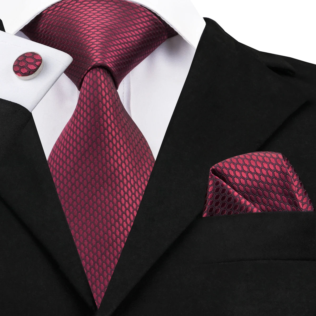 Hi-Tie New Clasic Grey Tie for Men Silk Fabric Jacquard Woven Tie Hanky Cufflinks Set for Men Designer Fashion Silk Ties SN-1466