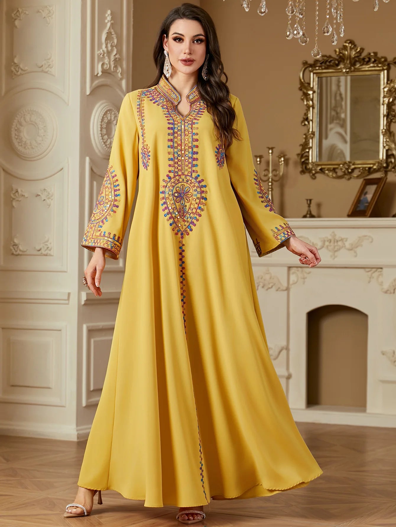Eid Muslim Embroidery Dress for Women Abaya Party Long Dresses  Caftan Robe Jalabiya Ramadan Morocco Dubai 2025 Vestidos Largos