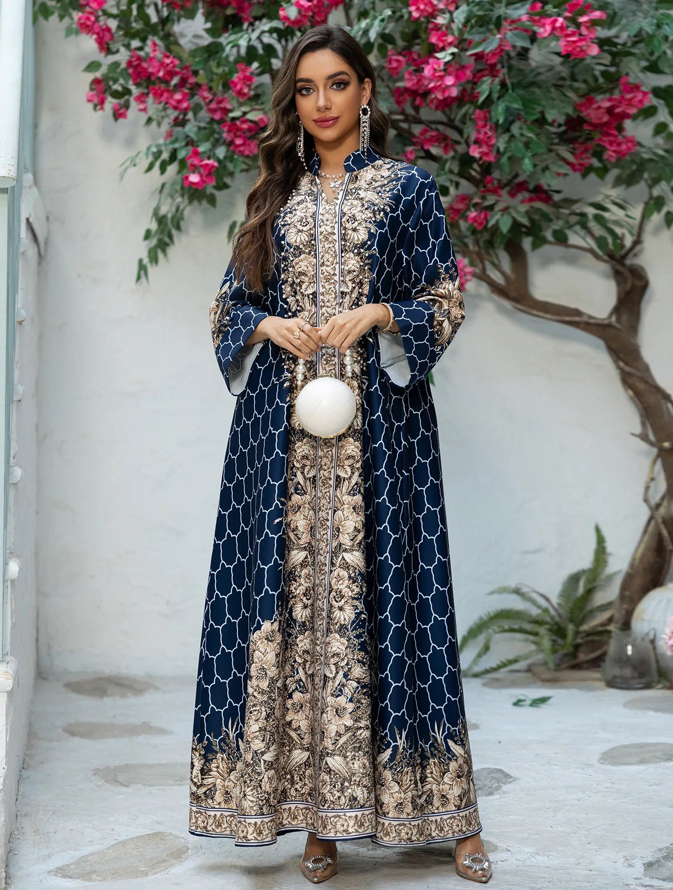 Muslim Dress Women Abaya Eid Diamond Party Dresses Arab Long Robe Print Abayas Dubai Morocco Kaftan Islam Jalabiya Vestidos 2026