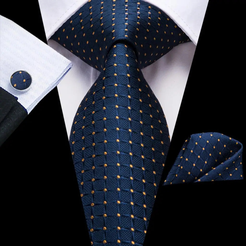 Hi-Tie 63inches Silk Mens Tie Set Extra Long Ties for Men Handkerchief Woven Classic Silk Men's 160cm Necktie Pocket Square Set