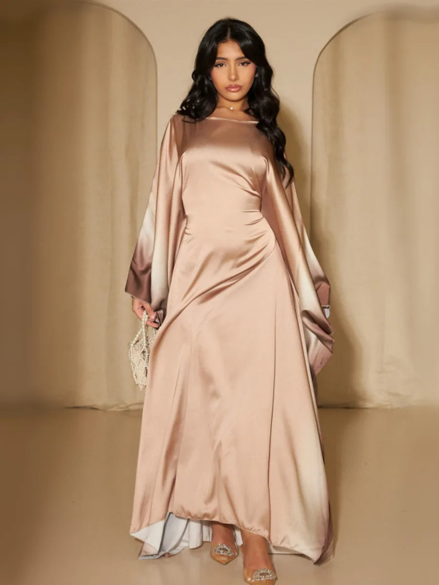 Eid Muslim Party Dress for Women Ramadan Bat Sleeve Abaya Long Dress Morocco Kaftan Vestidos Largos Dubai Robe Jalabiya 2024