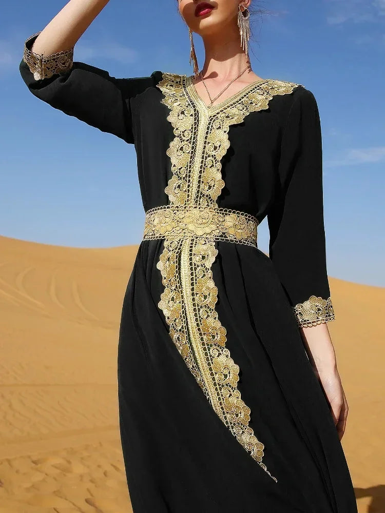 Eid Party Dress For Women Lace Dubai Arab Ramadan Abayas Caftan Kaftan Vestido Eid Muslim Woman Abaya Party Long Dresses 2026