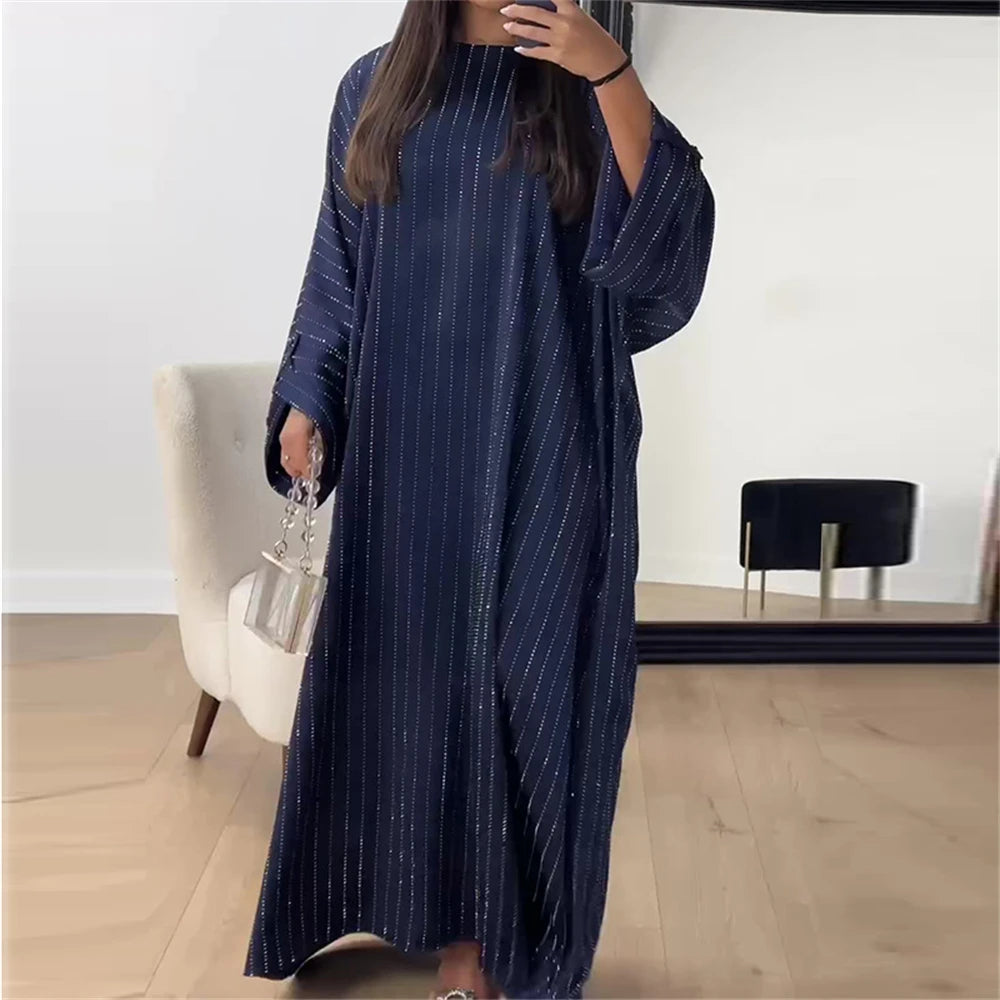Ramadan Eid Satin Batwing Abaya Dubai Luxury Elegante Muslim Kaftan Dress Abayas For Women Kebaya Robe Femme Musulmane Vestidos