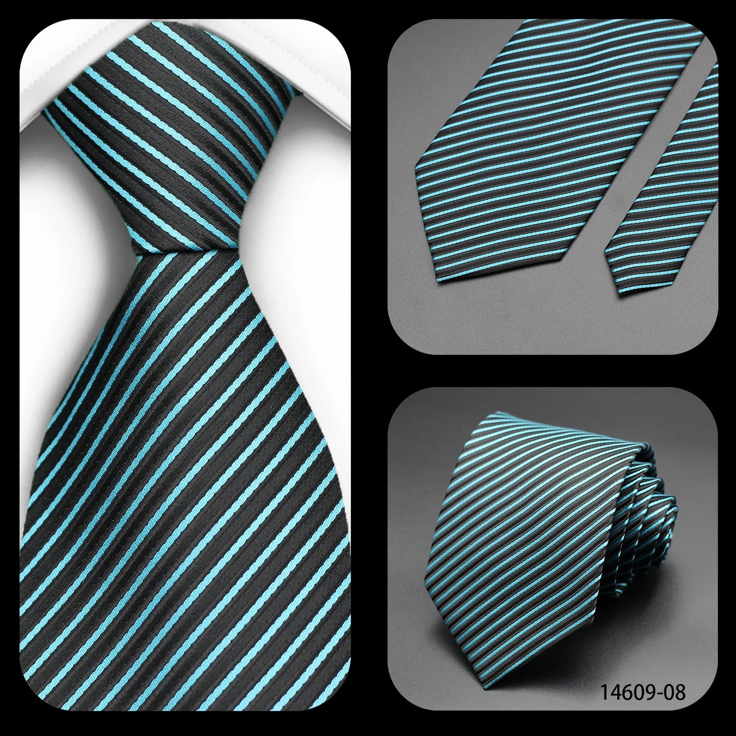 Tie Gravatas Fashion Wholesale Woven Striped Necktie Wedding Accessories Blue Man Fit Group Party Office Neck Ties