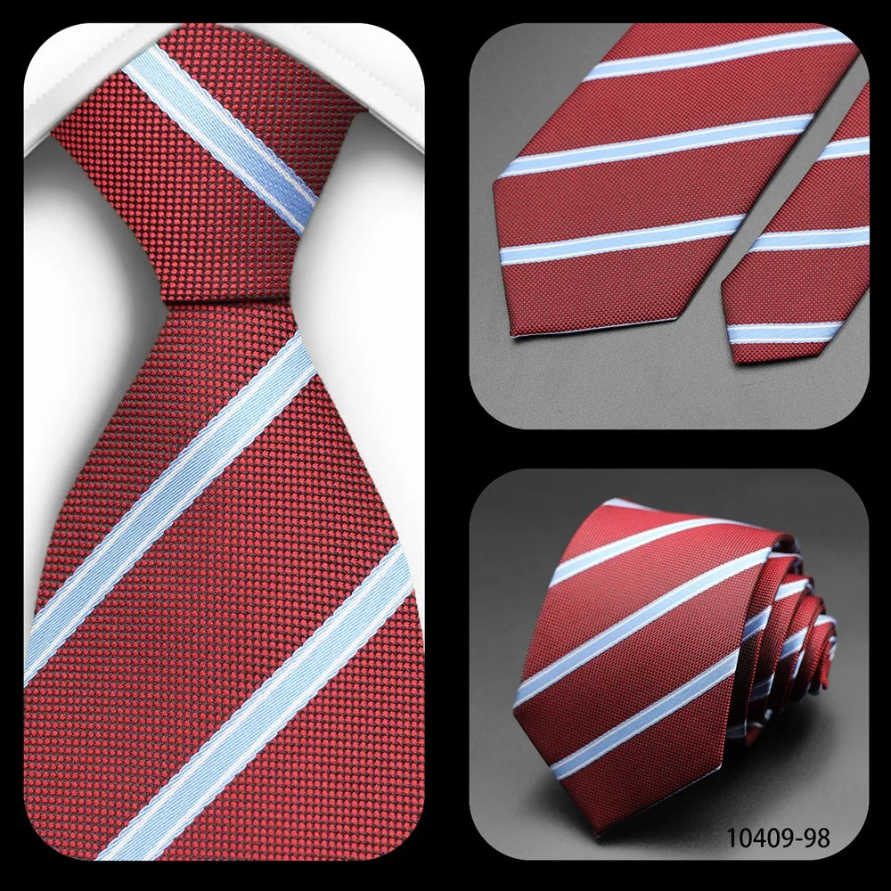 Tie Gravatas Fashion Wholesale Woven Striped Necktie Wedding Accessories Blue Man Fit Group Party Office Neck Ties