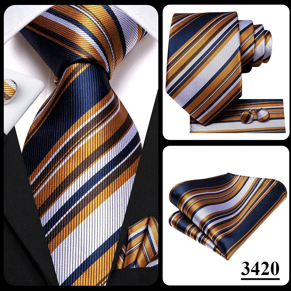 Hi-Tie Blue Business Solid Silk Men's Tie NeckTie 8.5cm Ties for Men Formal Luxury Wedding High Quality Gravata