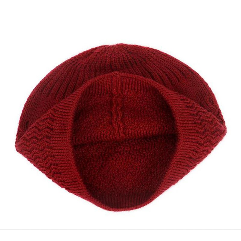 Winter Knitted Muslim Men Prayer Hats Unisex Cap Warm Islamic Ramadan Jewish Hat Men's Wrap Head Caps ﻿