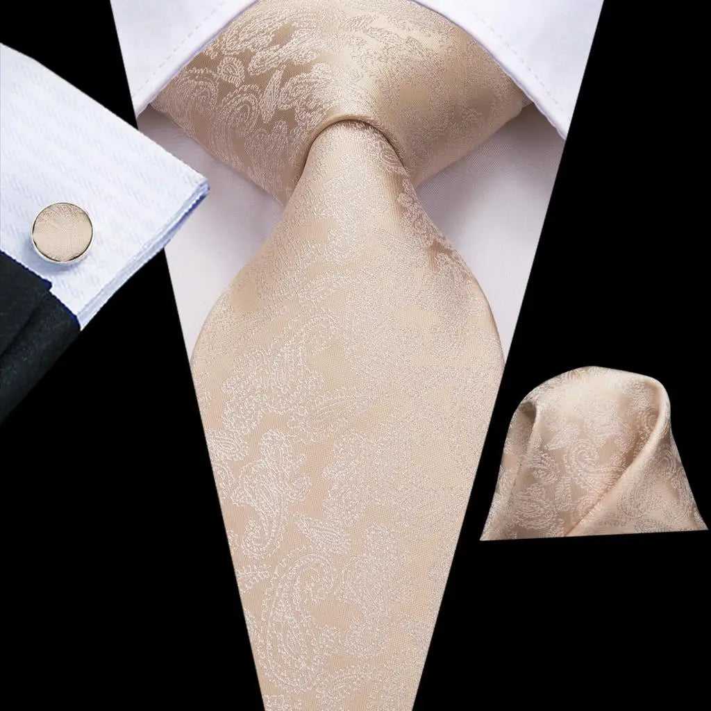 Hi-Tie 63inches Silk Mens Tie Set Extra Long Ties for Men Handkerchief Woven Classic Silk Men's 160cm Necktie Pocket Square Set