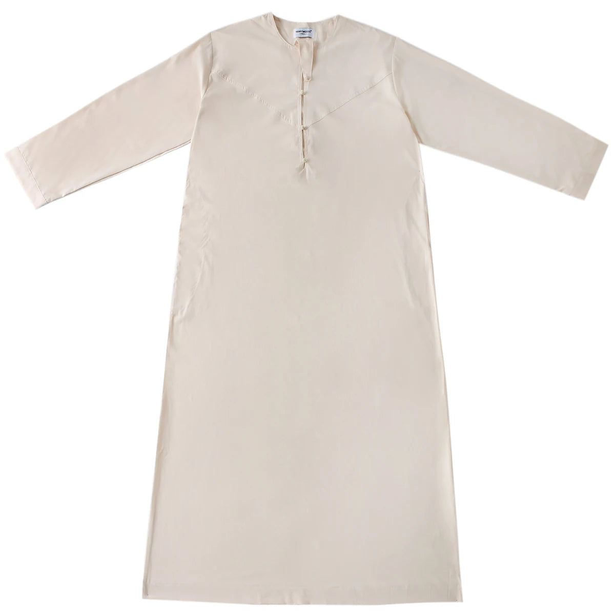 TH817 Men's Muslim Middle Eastern Men Long Sleeves Pure Color Handmade Buckle Robe Ramadan Eid Jubba Thobe