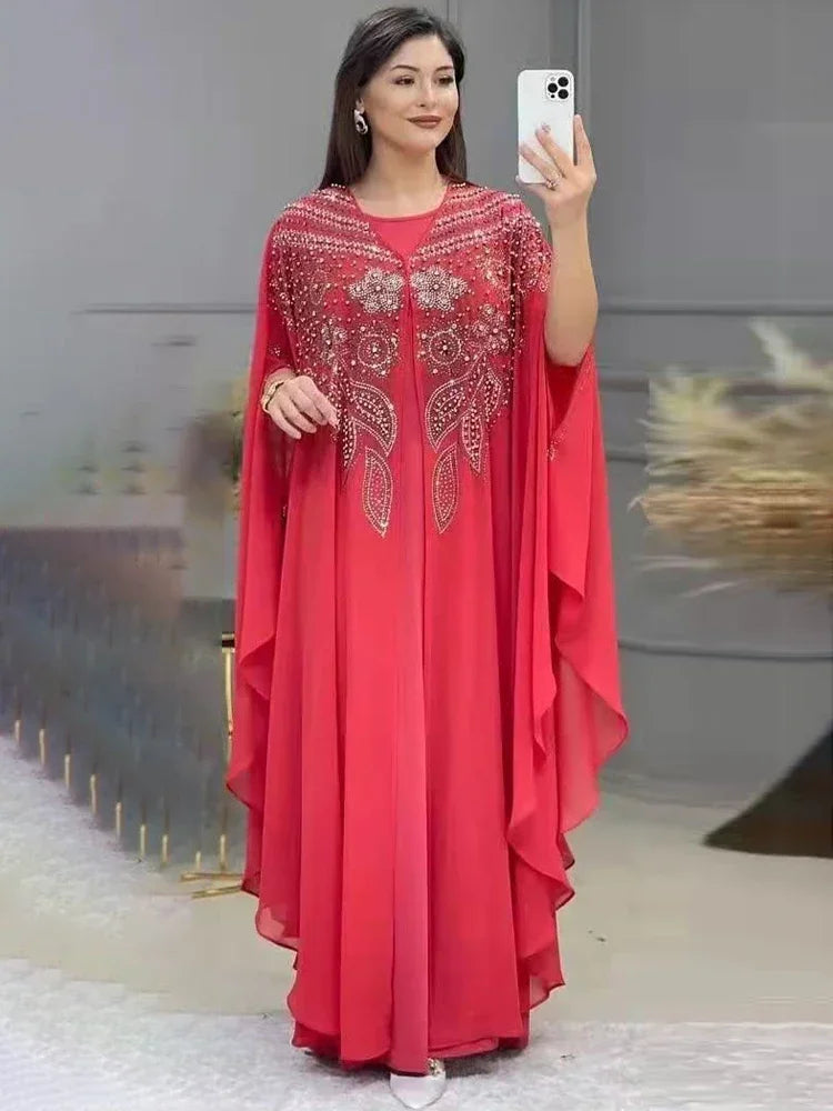 Abayas For Women Dubai Luxury 2025 Chiffon Boubou Muslim Fashion Dress Caftan Marocain Wedding Party Occasions Djellaba Femme