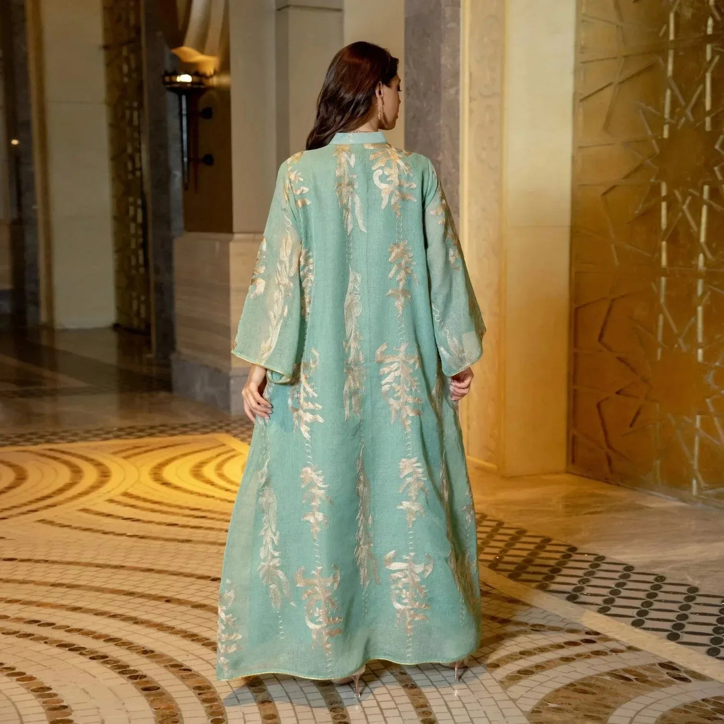 Elegant Muslim Dress Dubai Turkey Robes Islam Saudi Arabia Long Evening Dress Abaya for Women Light Luxury Party Dress Vestidos