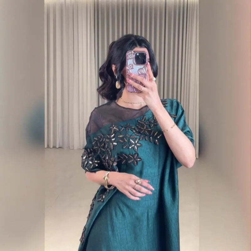 Abaya for Women Floral Lace Ethnic Moroccan Dress Muslim Dubai Attire Islamic Clothes Wedding Eid Ramadan Jalabiya