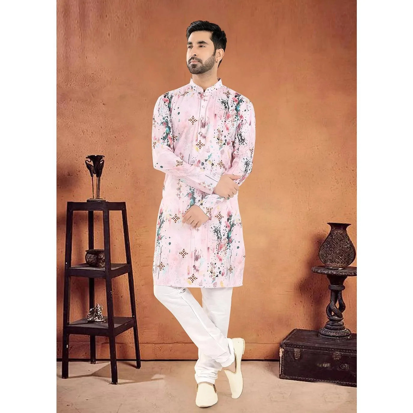 Men Islamic Arabian Patchwork Striped Embroidery Eid Muslim Long Robe Jubba Casual Loose Abayas 2026 National style