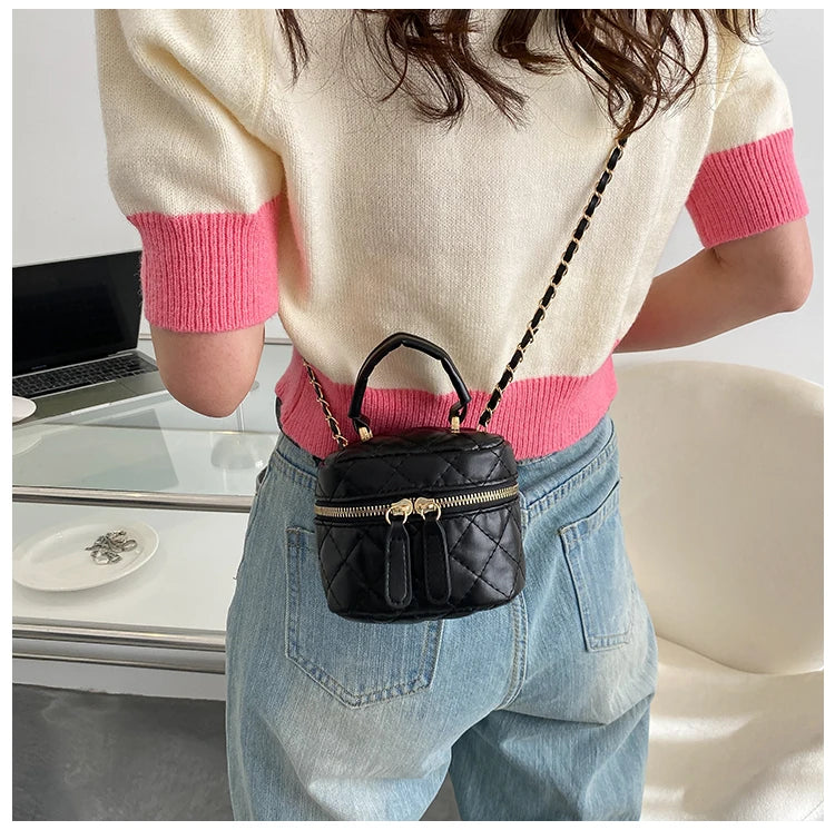Trendy  Buet Handbag Women's Crossbody Bag Luxury Feel Small  Design Handbag Soft PU Leather Zipper Closure Casual