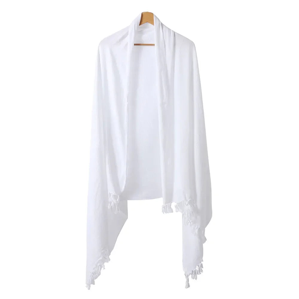 2 Pieces Ihram Pilgrimage Towel Muslim Arabic Hajj Clothing Mens Islamic Ramadan Prayer Worship Costumes Jubba Thobe Middle East