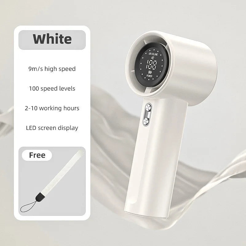 Mini Handheld Fan USB Charging 100-speed Turbo Electric fan Portable Outdoor Travel Camping Small Cooling Hand Fan ventilador